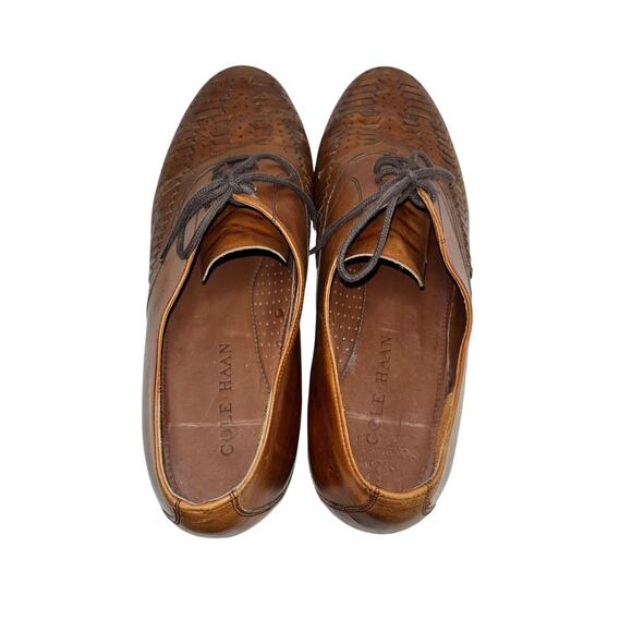 Cole Haan Woven Leather Design Oxford Loafer Shoes - Picture 9 of 9